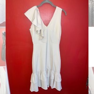 Off white formal ruffle dress